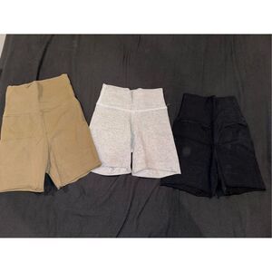 Set of 3 bundle bike shorts American apparel size XS gray olive and black